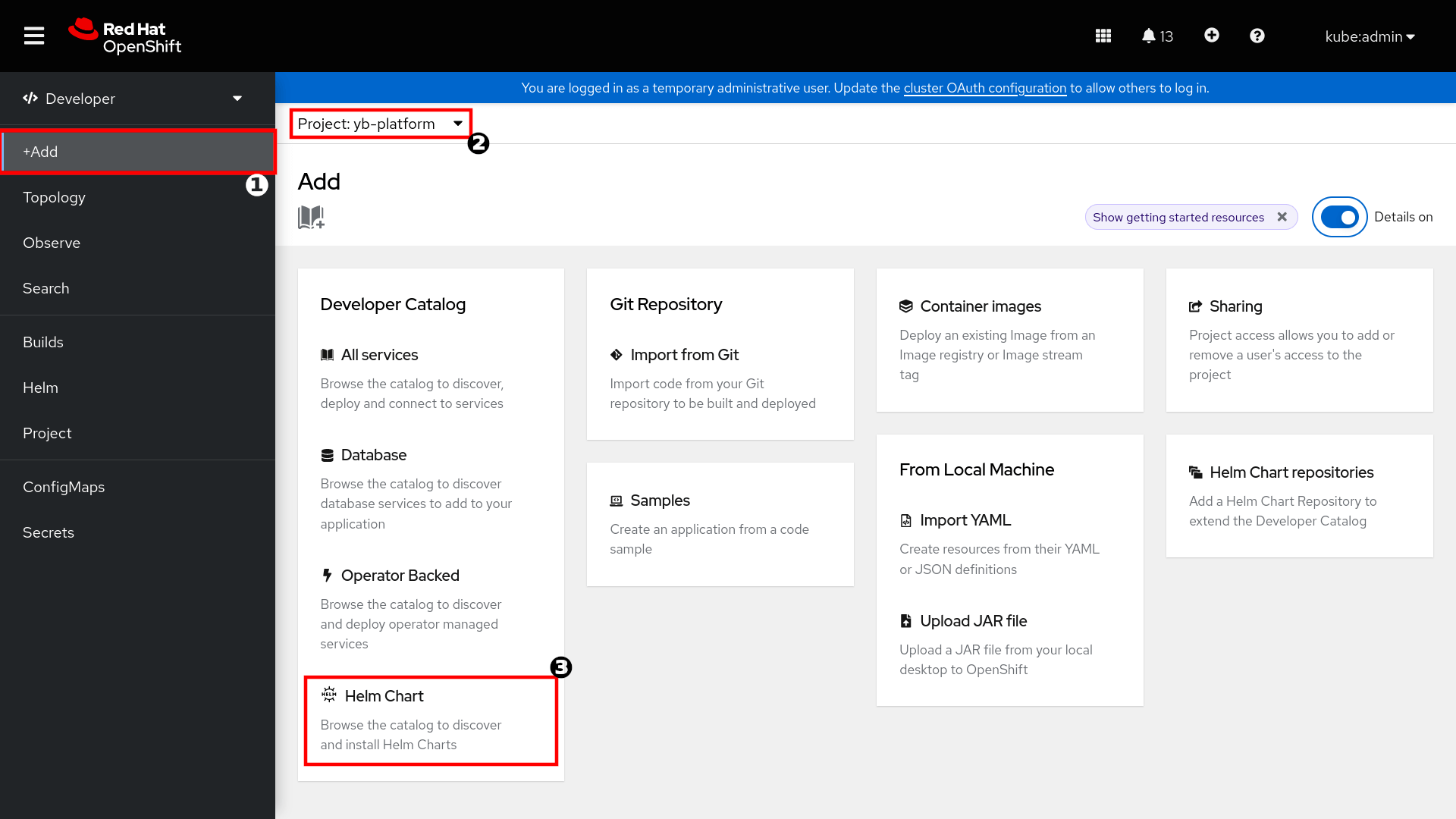 Add Certified Helm Chart on OpenShift console