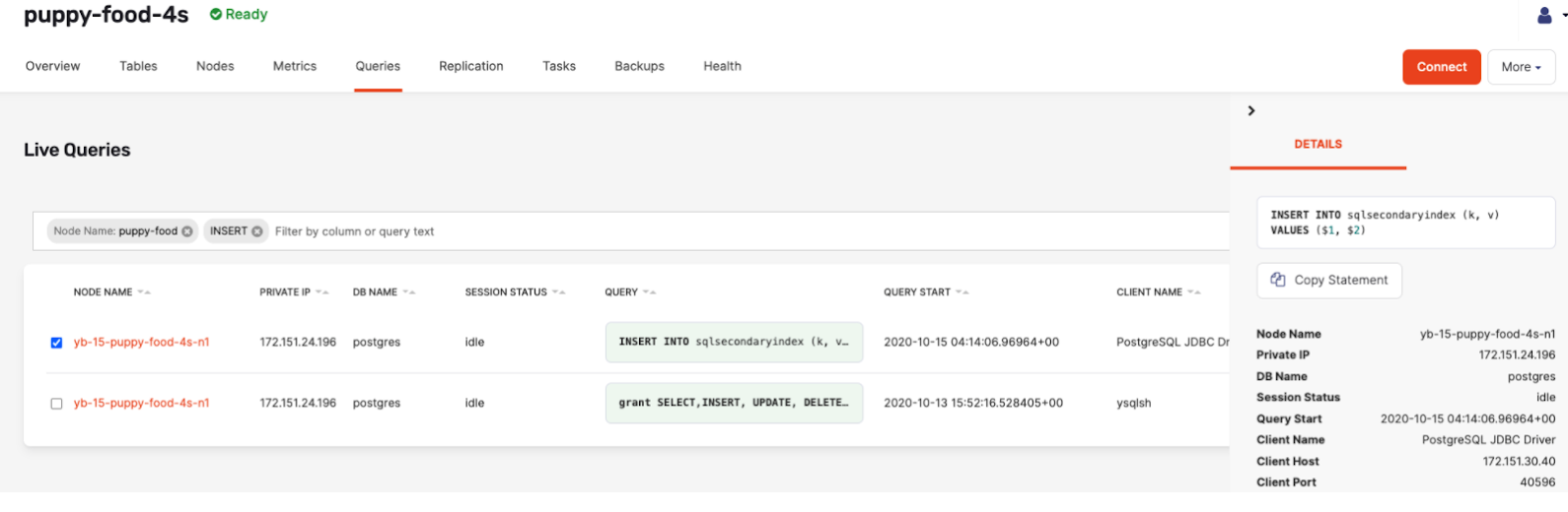 View query statement